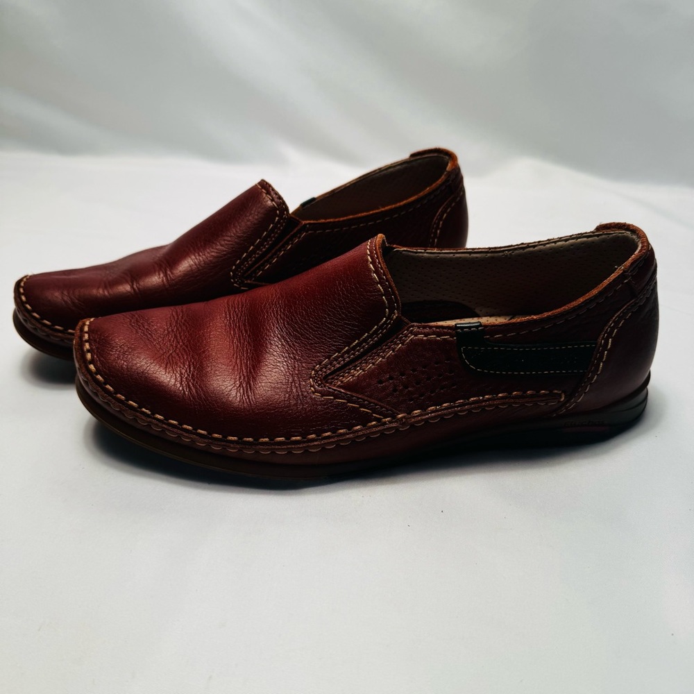 Fluchos Mens Catamaran Mocassins Shoes Brown Leather‎ Loafer Shoes Size 43